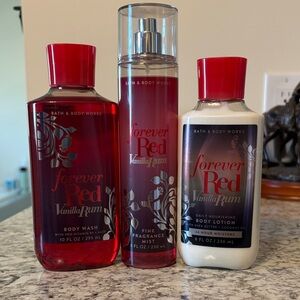 Bath & Body Works Forever Red Vanilla Rum Body Wash Set